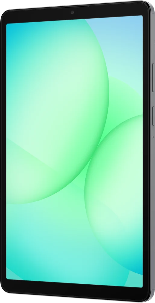 Samsung Galaxy Tab A11, in Gray, front at an angle from the right