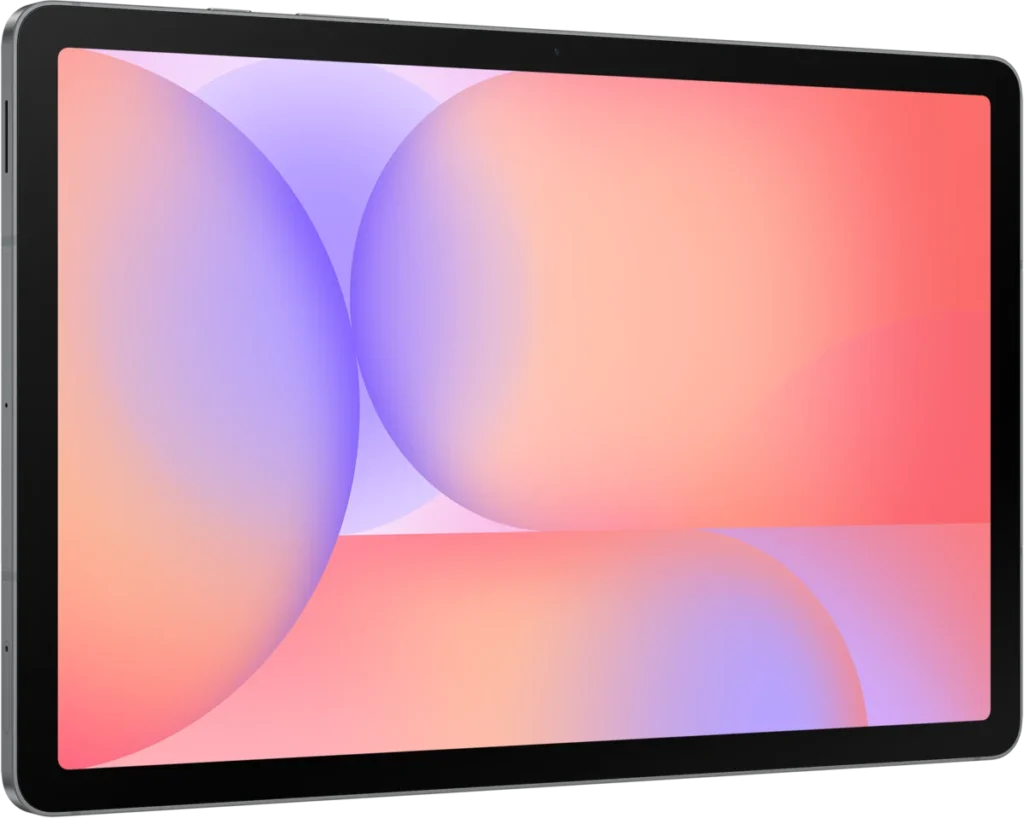 Samsung Galaxy Tab S10 Lite, in Gray, front at an angle from the left
