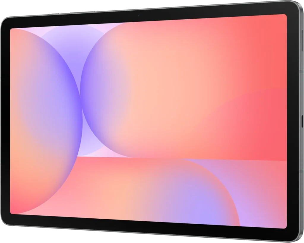 Samsung Galaxy Tab S10 Lite, in Gray, front at an angle from the right