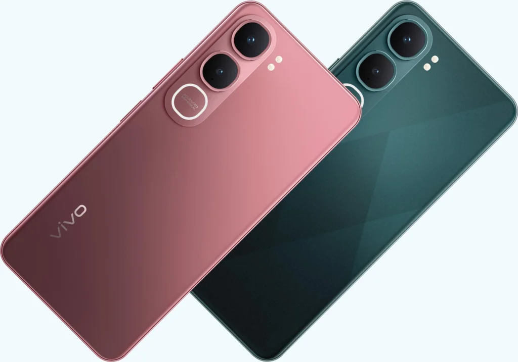 Vivo Y31 5G, both colours at an angle, from the back