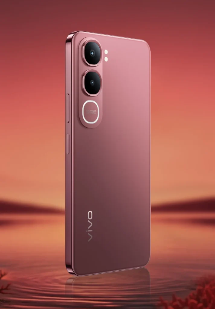 Vivo Y31 5G, rear design detail in Rose Red