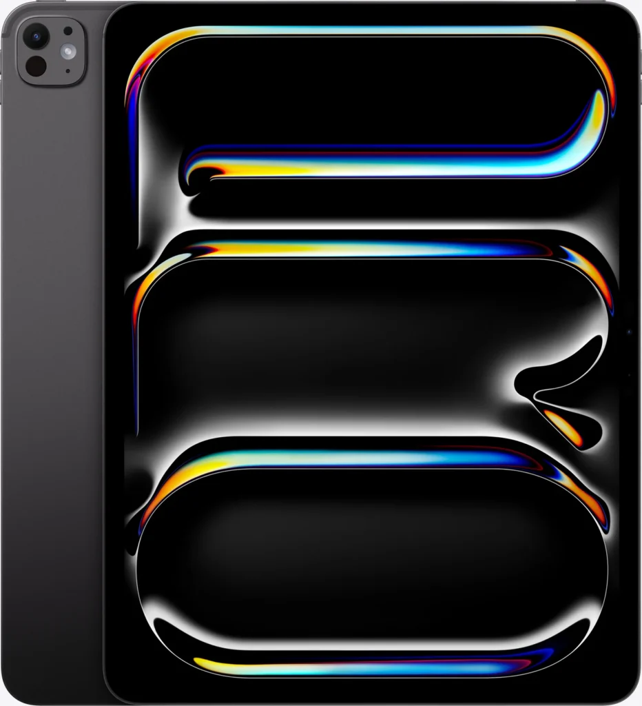 Apple iPad Pro 13″ (M5), in Space Black, from the front