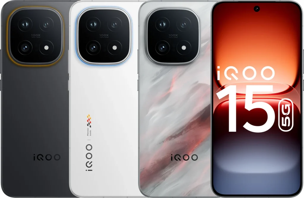 iQOO 15, in Apex, rear panel perspective view
