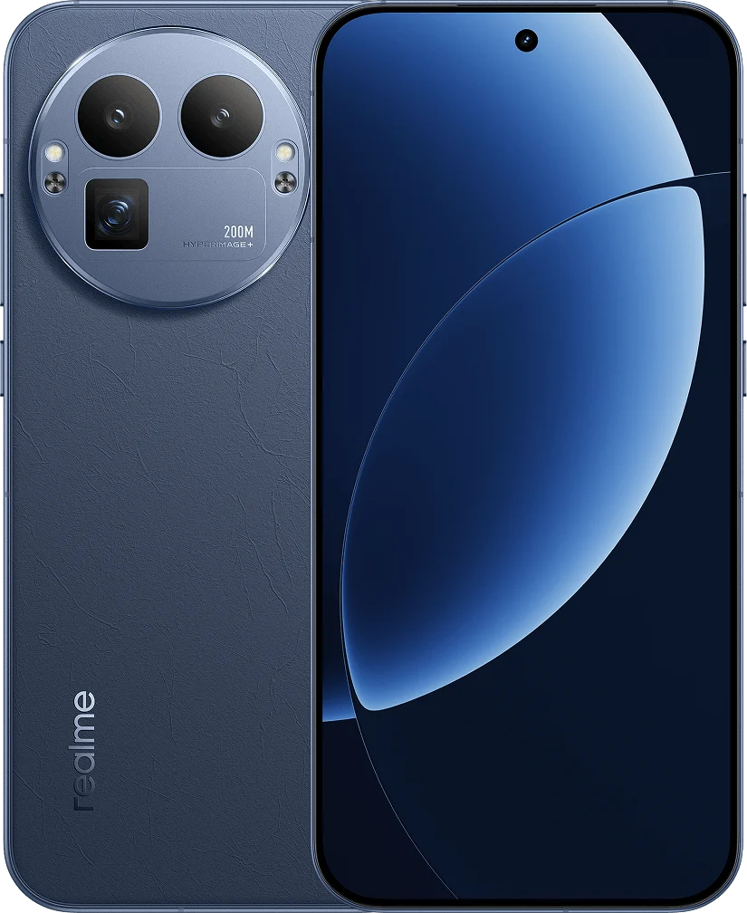realme GT 8 Pro, in Urban Blue, front and back