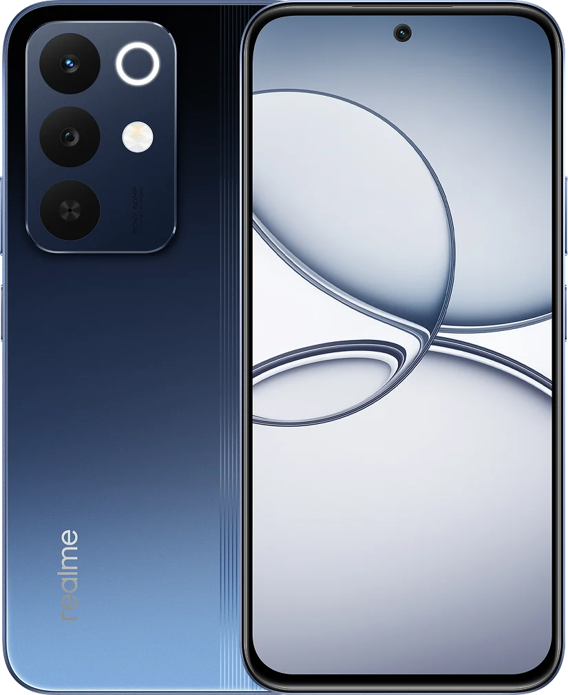 realme NARZO 90x 5G, in Nitro Blue, front and back