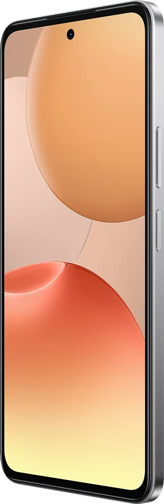 realme P4x 5G, in Matte Silver, front at an angle