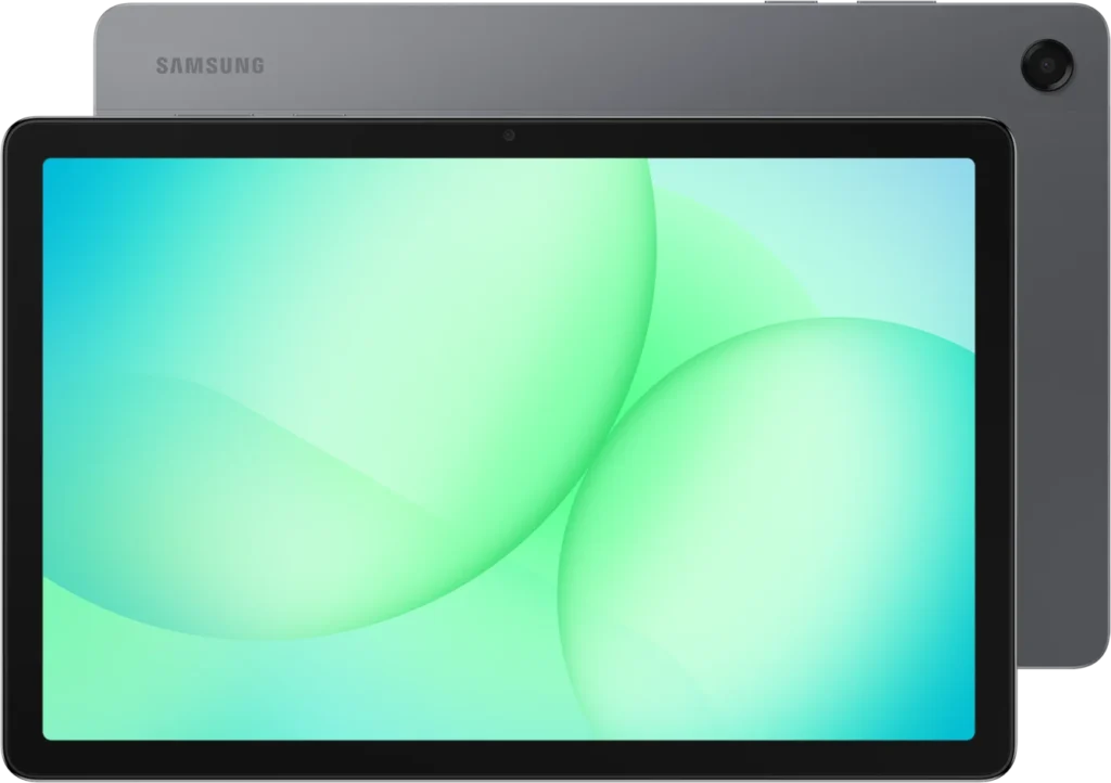 Samsung Galaxy Tab A11+, in Gray, front and back