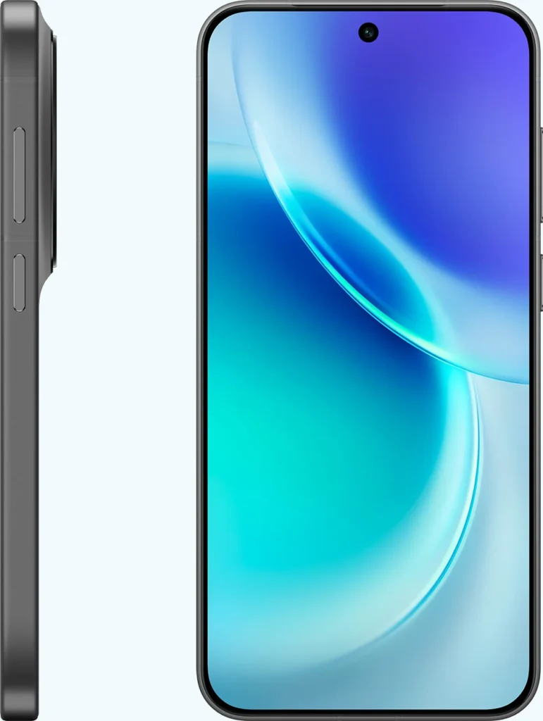 vivo X300, in Elite Black, side and front