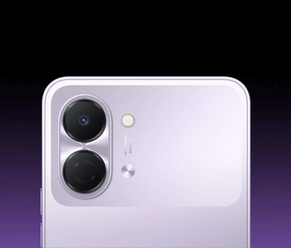 TECNO SPARK Go 3, in Aurora Purple, camera close up