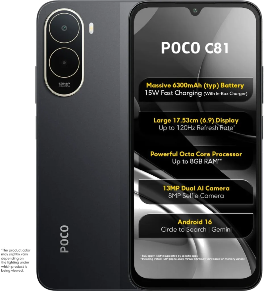 Poco C81 in Elite Black