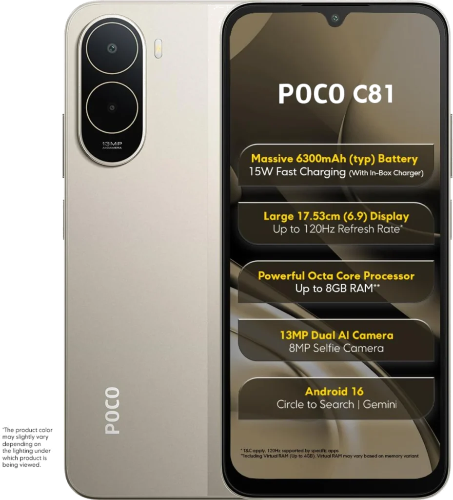 Poco C81 in Sunset Gold
