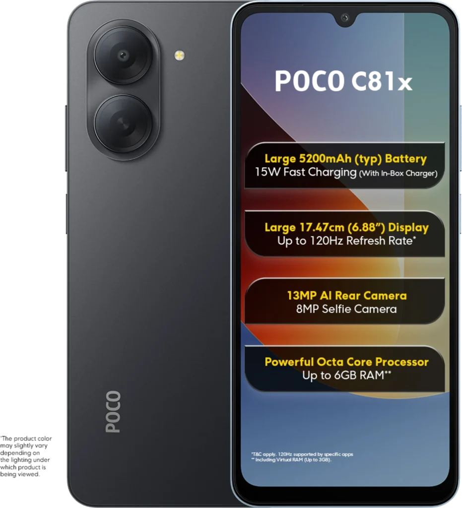 Poco C81x in Crystal Black
