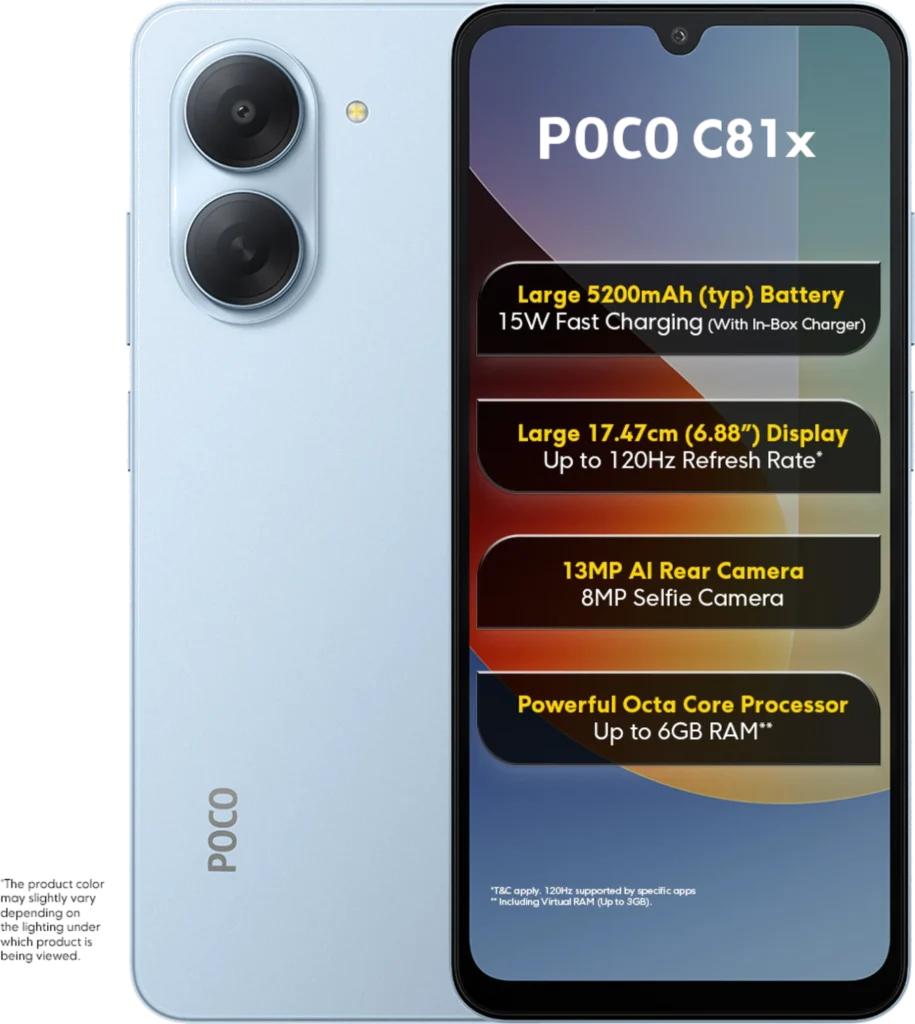 Poco C81x in Ice Blue