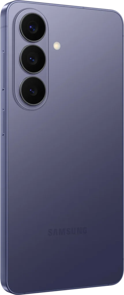 Samsung Galaxy S26, in Cobalt Violet, at an angle