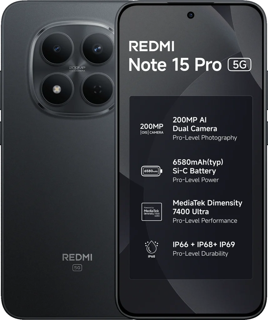 Redmi Note 15 Pro 5G in Carbon Black