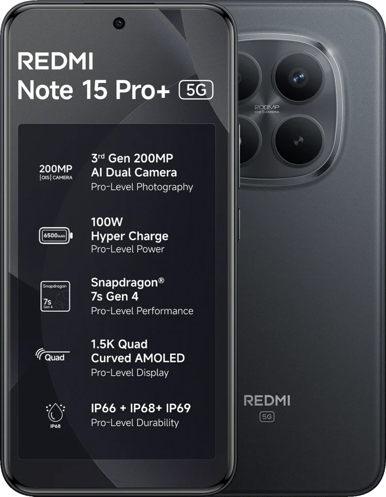 Redmi Note 15 Pro+ 5G in Carbon Black