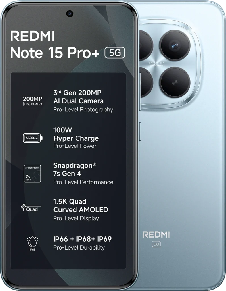 Redmi Note 15 Pro+ 5G in Mirage Blue