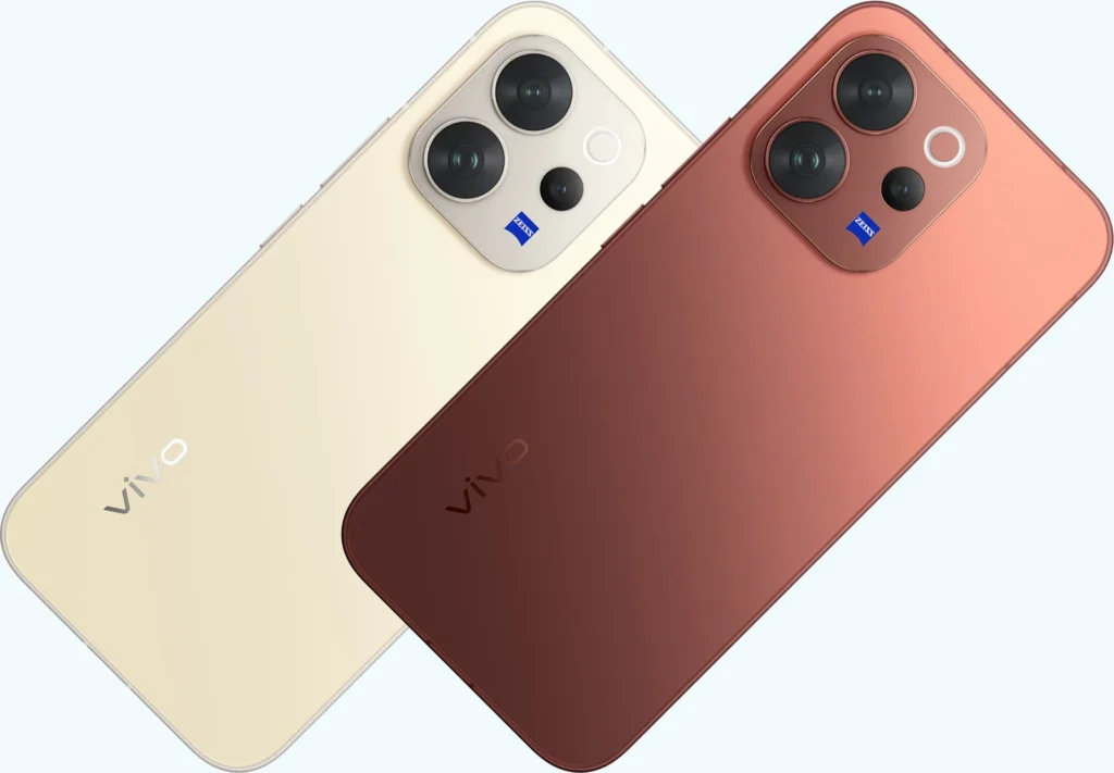 Vivo V70, both colours at an angle, from the back