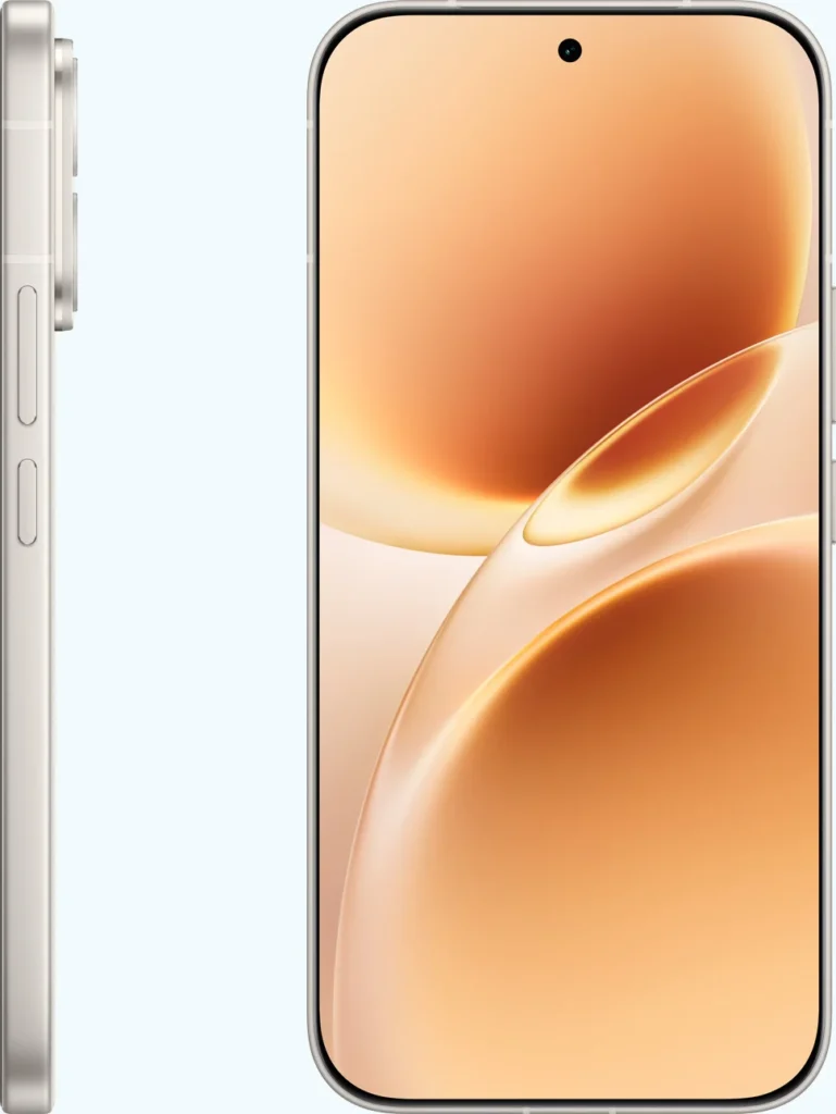 Vivo V70, in Lemon Yellow, side and front