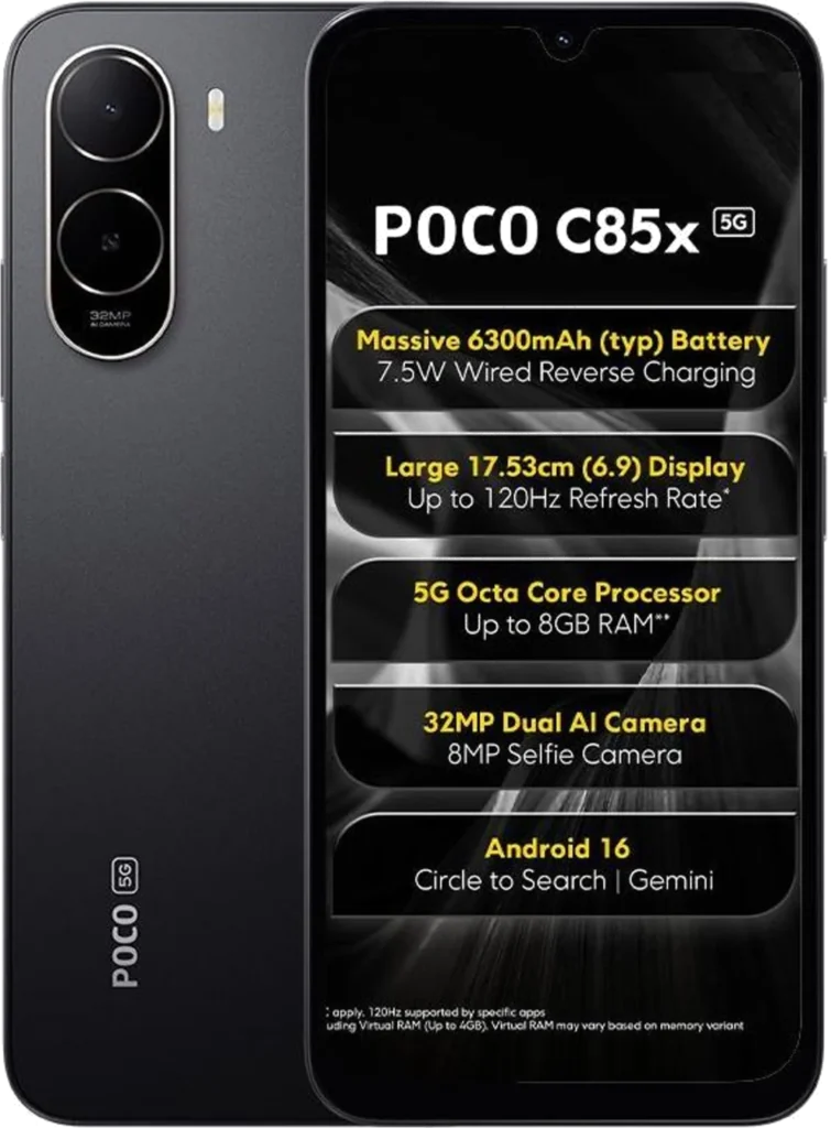 Poco C85x in Elite Black