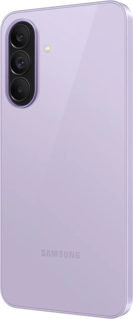 Samsung Galaxy A37 5G, in Awesome Lavender, rear angle
