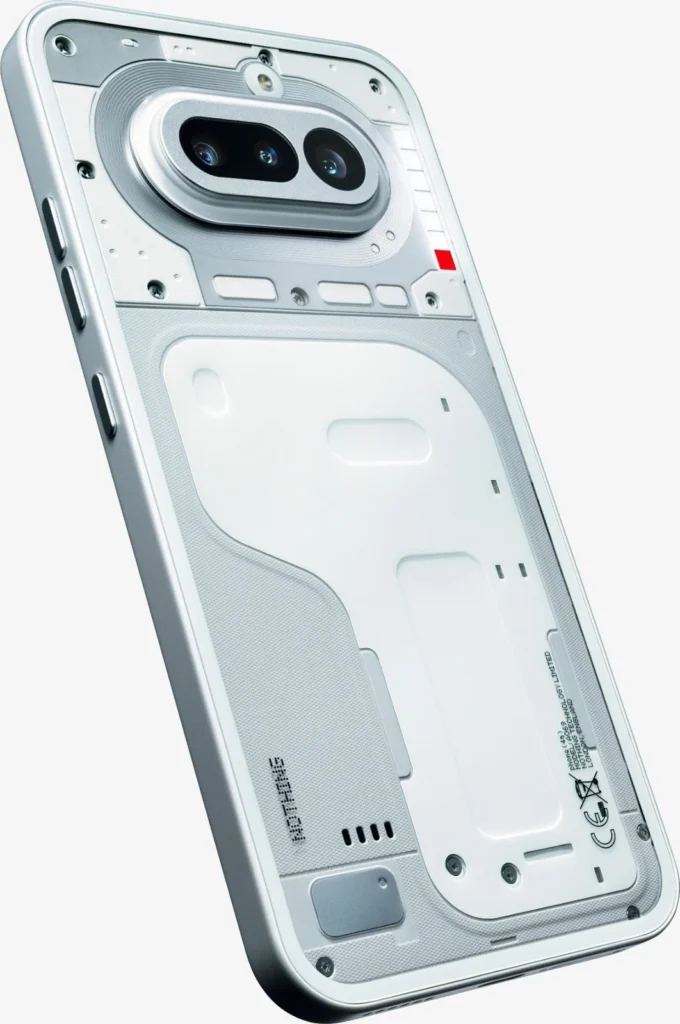 Nothing Phone (4a), in White, at an angle