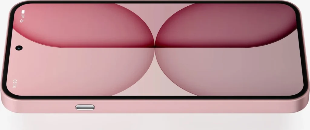 Nothing Phone (4a), in Pink, from the front, lying flat