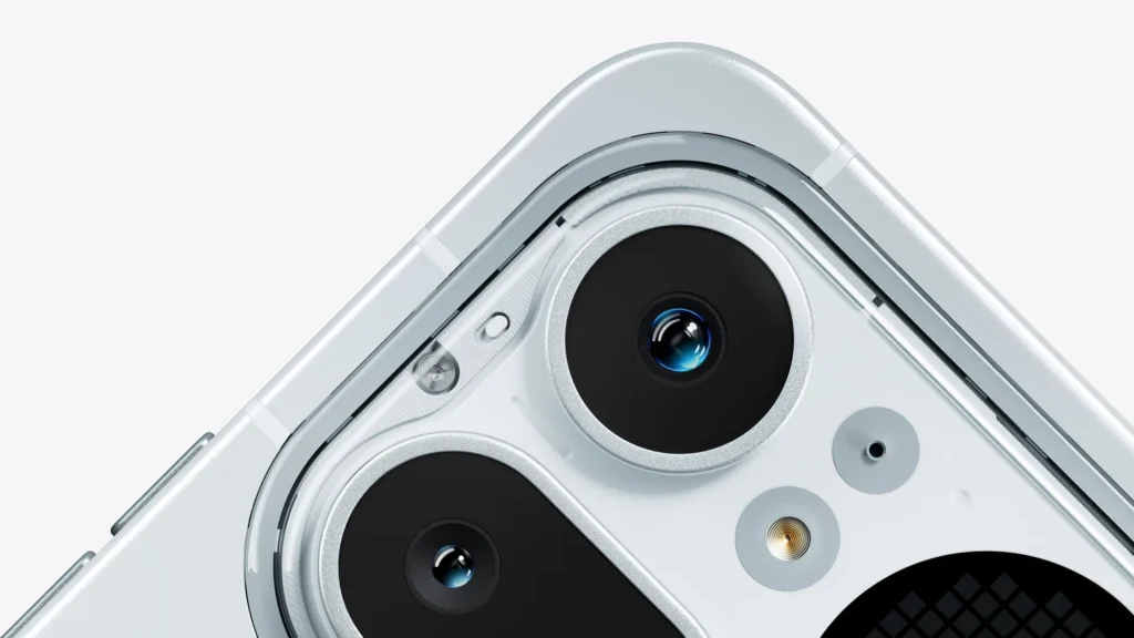 Nothing Phone (4a) Pro, the camera lenses, close up