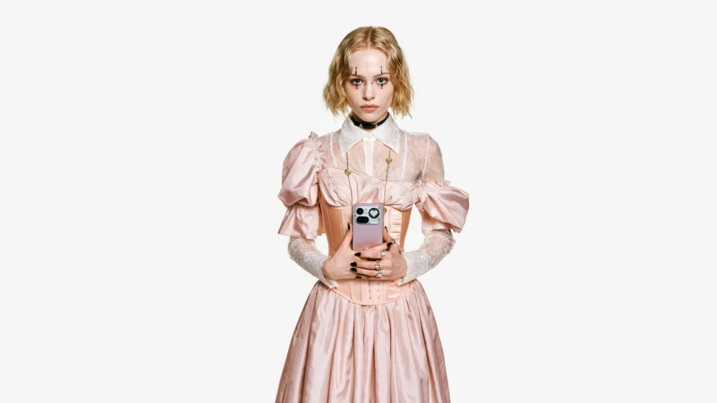 Nothing Phone (4a) Pro, in Pink, held in both hands