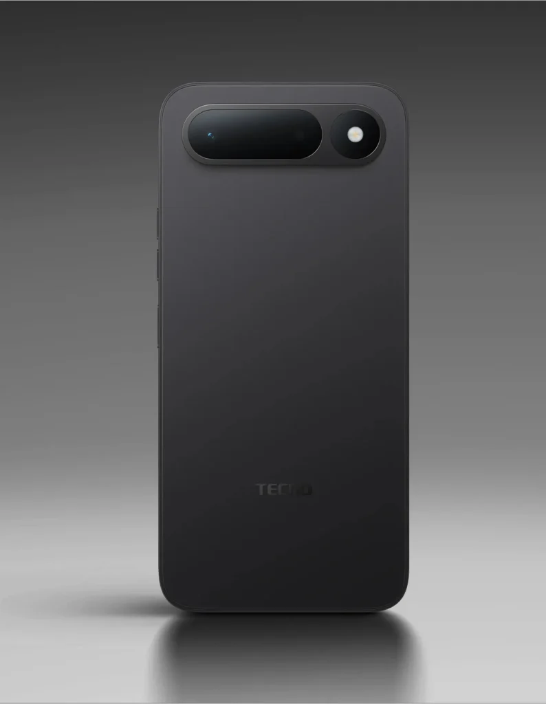 TECNO SPARK 50 5G, in Ink Black, from the back