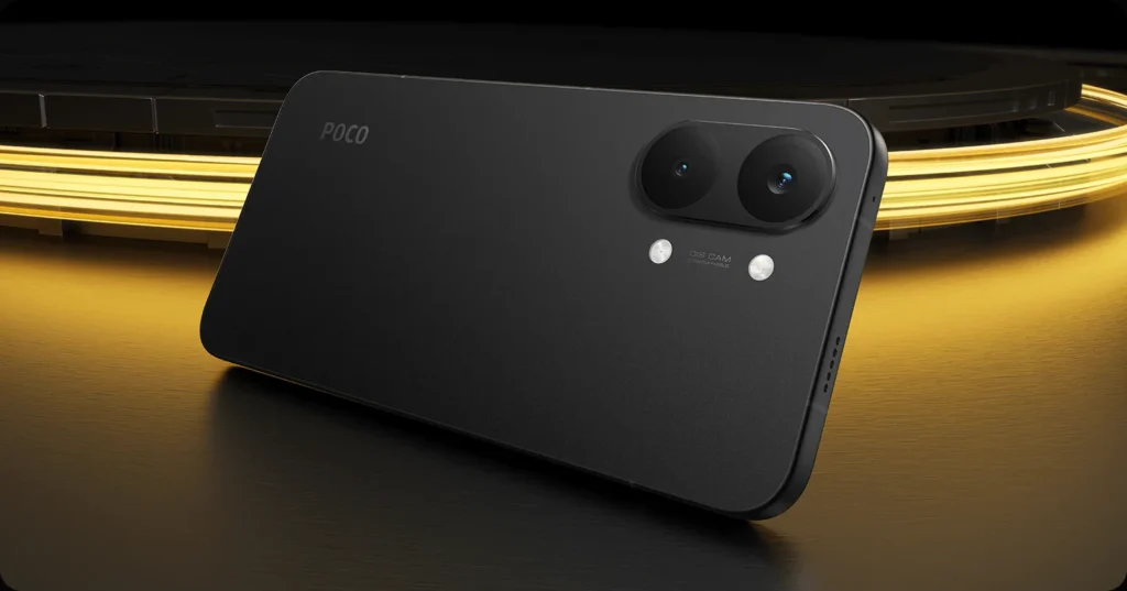 Poco X8 Pro Max, in Black, from the back