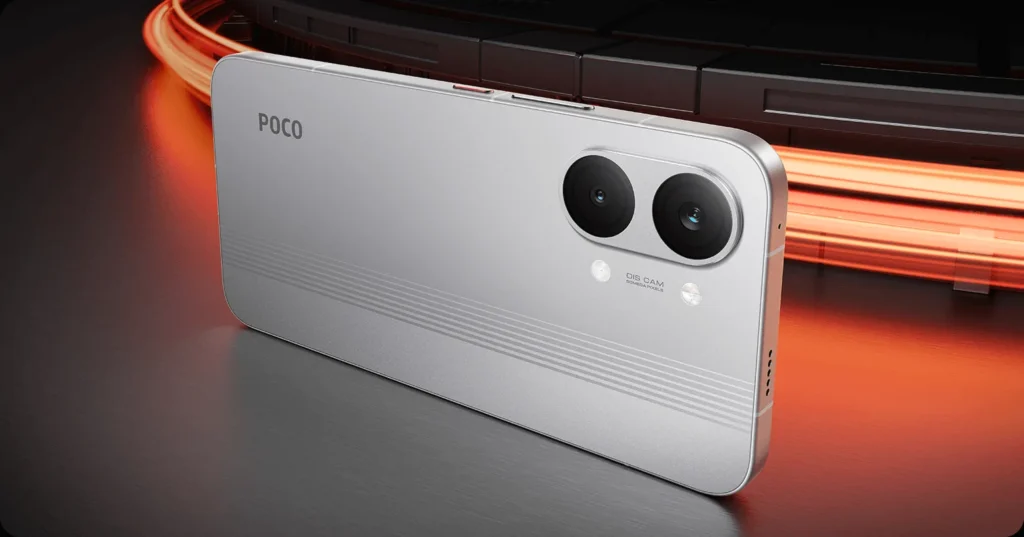 Poco X8 Pro Max, in White, from the back