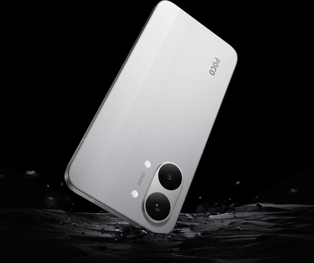 Poco X8 Pro Max, in White, in a splash of water