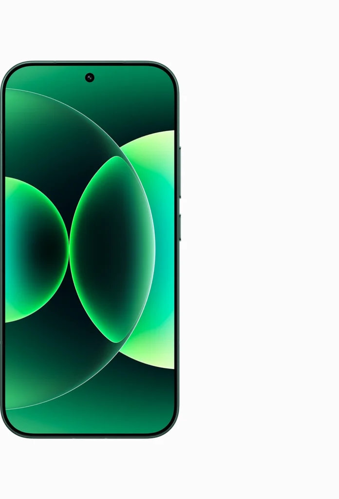 Xiaomi 17, from the front, screen on