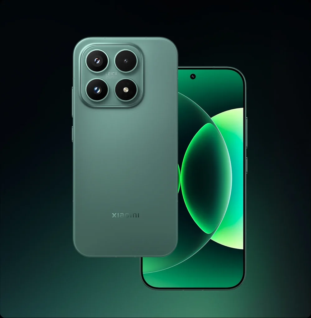 Xiaomi 17, in Venture Green, front and back