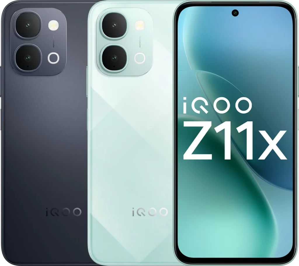 iQOO Z11x 5G, in Titan Black, rear panel perspective view