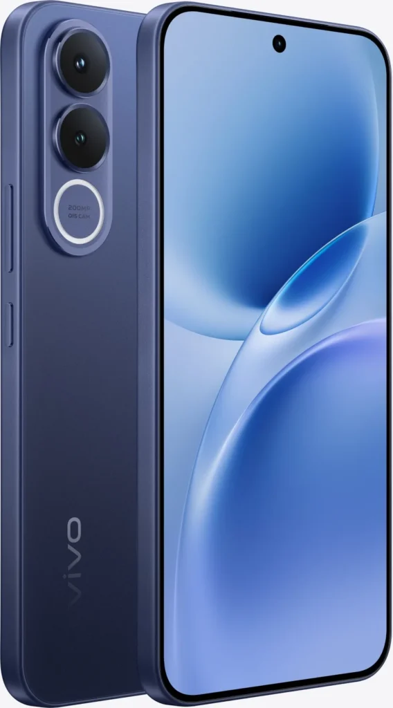 Vivo V70 FE, in Monsoon Blue, back and front