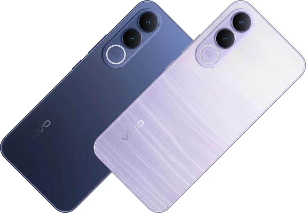 Vivo V70 FE, angled profile showing the slim 7.59mm frame