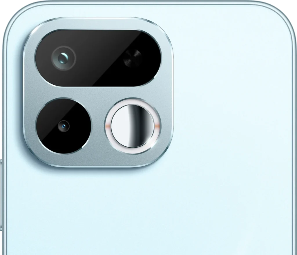 realme 16T 5G, camera and selfie mirror close-up in Aurora Green