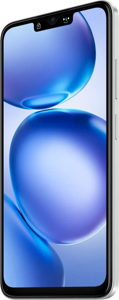 itel A100 Pro, in Cloud White from the front, screen on