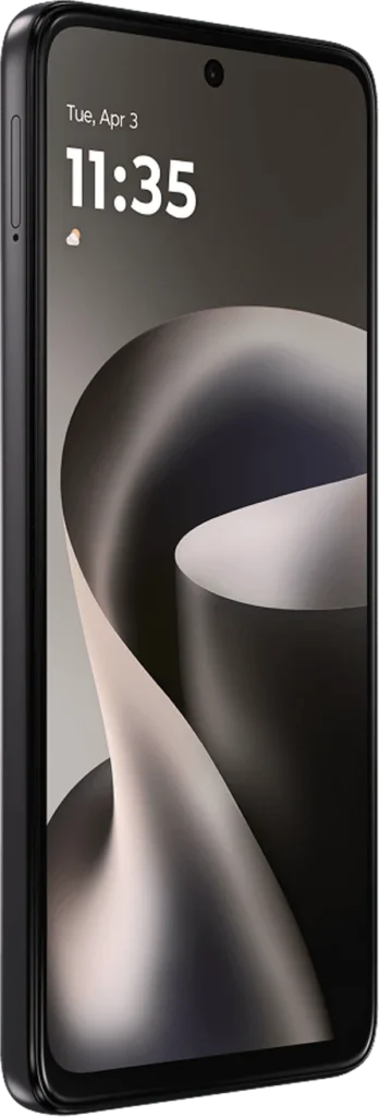 Motorola Moto G37 Power, in Pantone Impenetrable, angled side profile