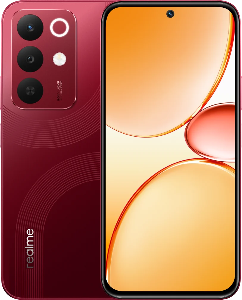 Realme NARZO 90x 5G in Maroon Red