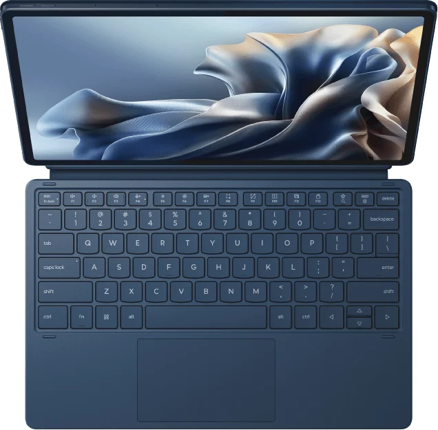 Motorola Moto Pad 70 Pro, on the detachable keyboard, seen from above