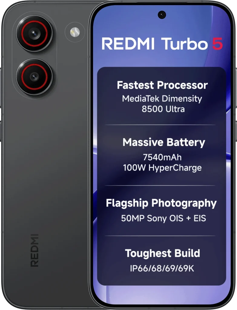 Redmi Turbo 5 in Asphalt Black