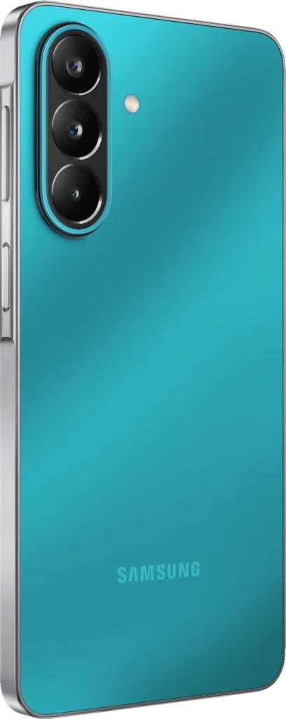 Samsung Galaxy M47 5G, in Blaze Blue, at an angle