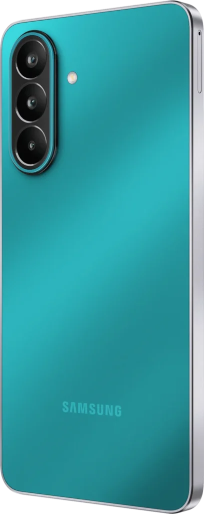 Samsung Galaxy M47 5G, in Blaze Blue, rear angle