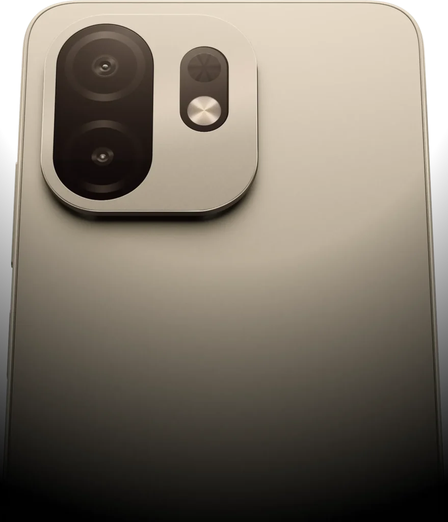 itel Zeno 100 Lite, in Titanium Gold, close-up of the camera