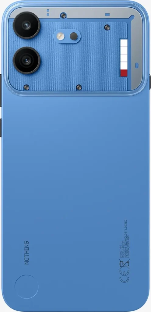 Nothing Phone (4b), in Blue, from the back