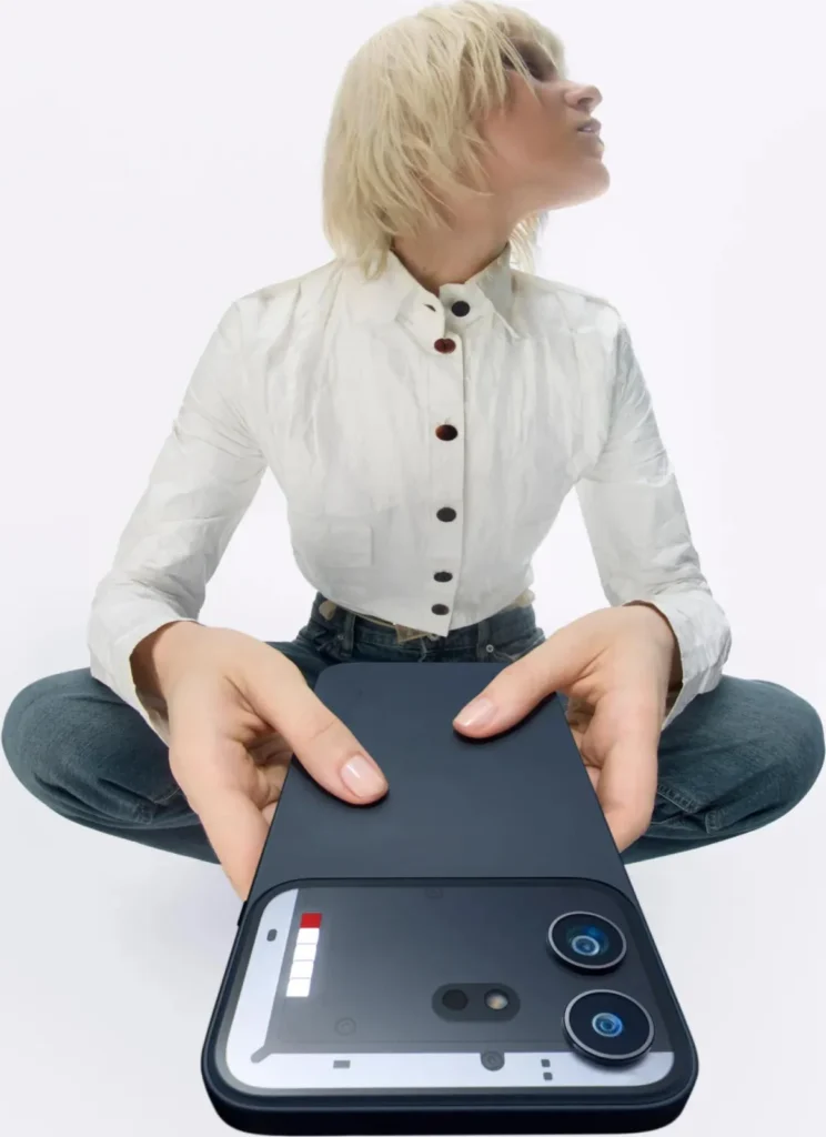 Nothing Phone (4b), in Black, held in both hands