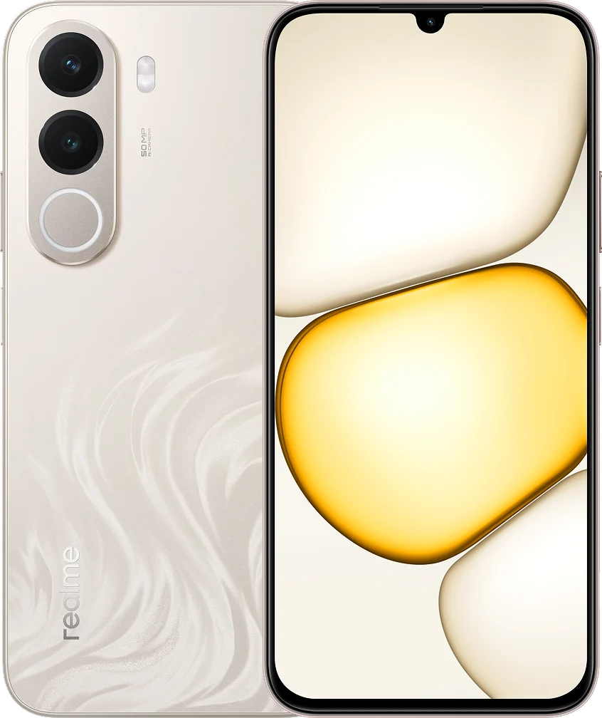realme C100x, in Golden Coast, front and back